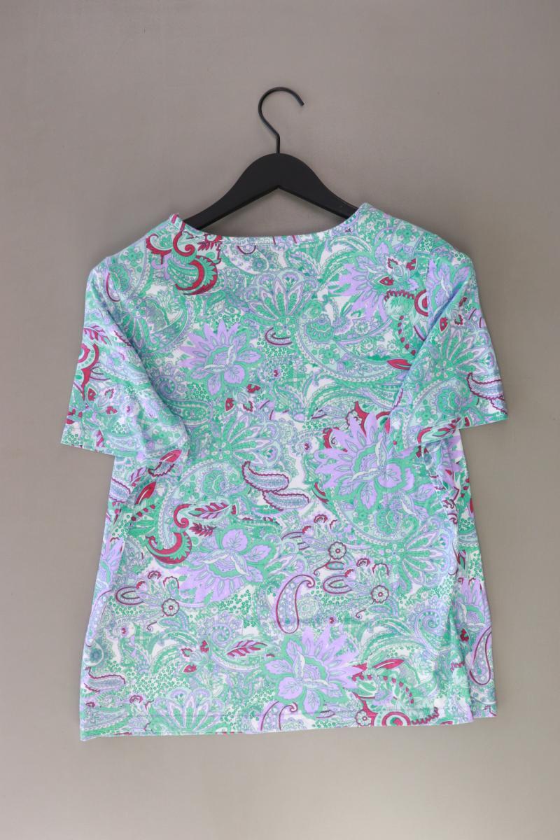 Helena Vera Printshirt Gr. 42 mit Paisleymuster Kurzarm grün aus Polyester