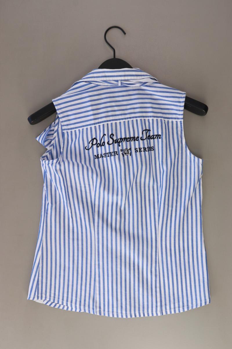 Tom Tailor Schluppenbluse Gr. S gestreift Ärmellos blau aus Baumwolle