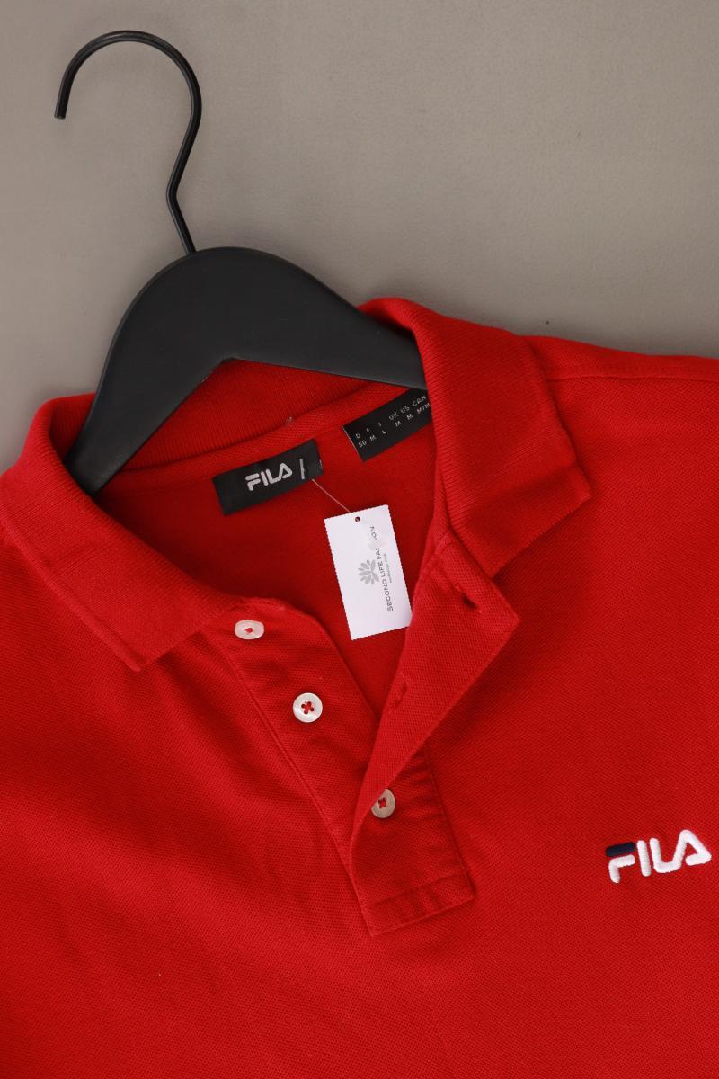 FILA Poloshirt für Herren Gr. 50 Kurzarm rot aus Baumwolle