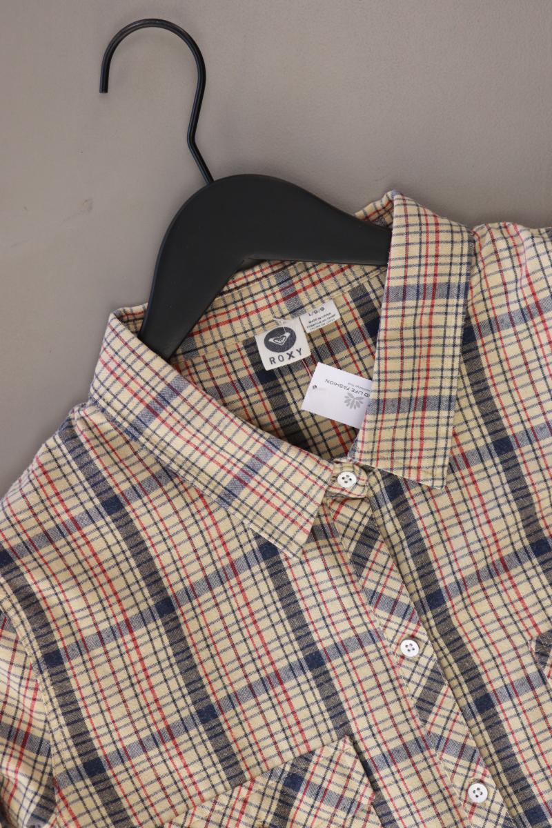 Roxy Karobluse Gr. L kariert Langarm creme aus Baumwolle