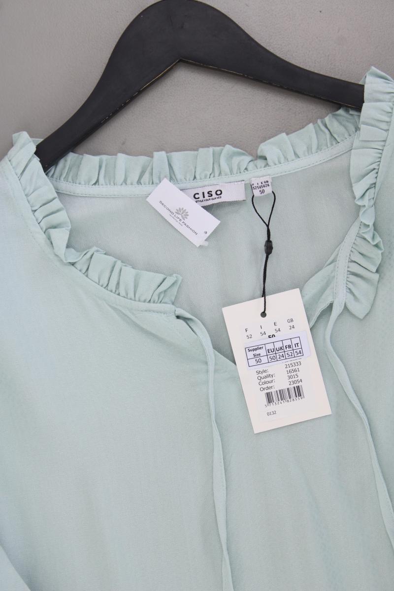 Ciso Oversize-Bluse Gr. 50 neu mit Etikett 3/4 Ärmel blau aus Viskose