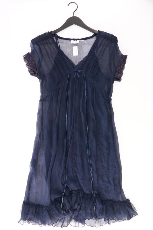 Oltre Chiffonkleid Gr. 38 Kurzarm blau aus Seide