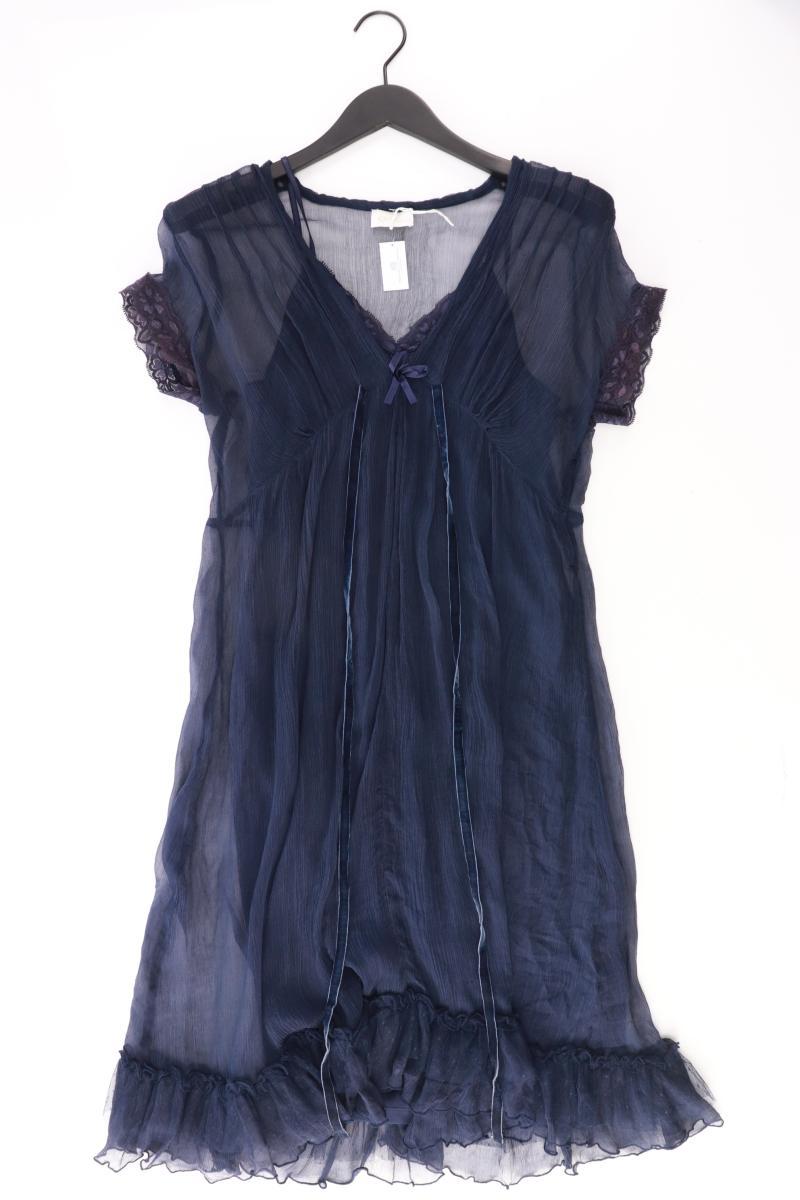 Oltre Chiffonkleid Gr. 38 Kurzarm blau aus Seide