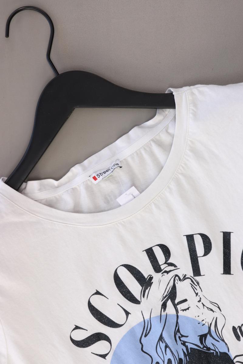 Street One Printshirt Gr. 46 Kurzarm creme aus Baumwolle