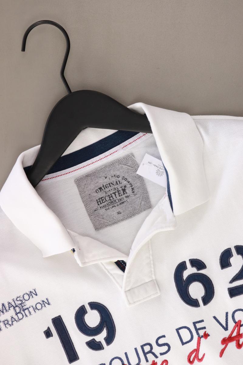 Daniel Hechter Poloshirt für Herren Gr. XL Kurzarm weiß aus Baumwolle