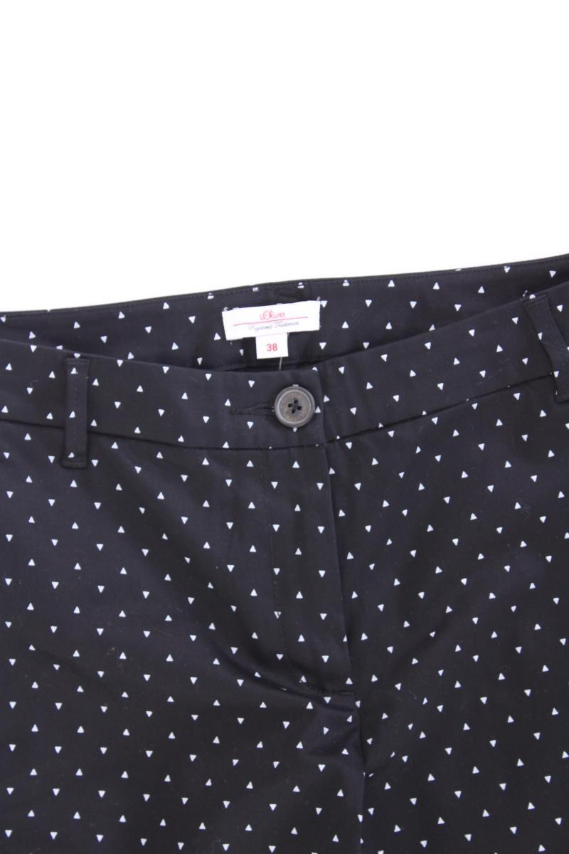 s.Oliver Stoffhose Gr. 38 geometrisches Muster schwarz aus Baumwolle
