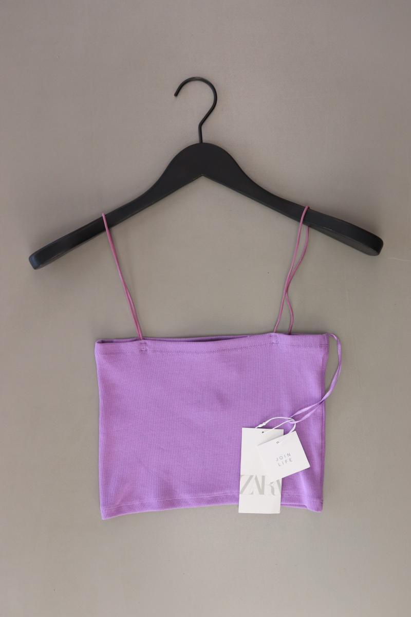 Zara Crop Top Gr. L neu mit Etikett lila aus Baumwolle