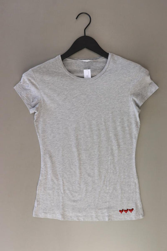 Stefanel T-Shirt Gr. M Kurzarm grau aus Baumwolle