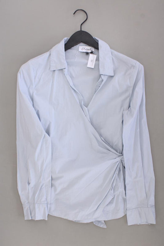 Closet. Langarmbluse Gr. UK 14 (M) blau aus Baumwolle