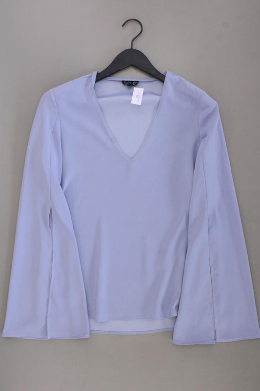 Topshop Classic Bluse Gr. 38 Trompetenärmel blau aus Polyester