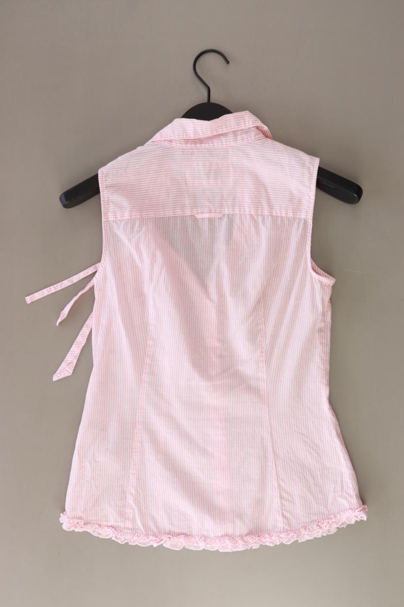 Esprit Rüschenbluse Gr. 36 gestreift Ärmellos rosa aus Baumwolle