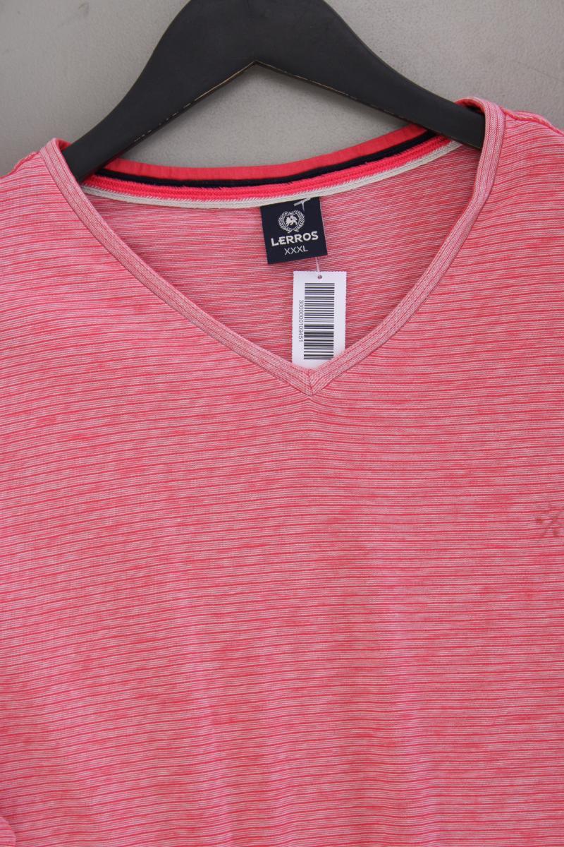 Lerros Shirt mit V-Ausschnitt für Herren Gr. XXXL Kurzarm pink aus Baumwolle