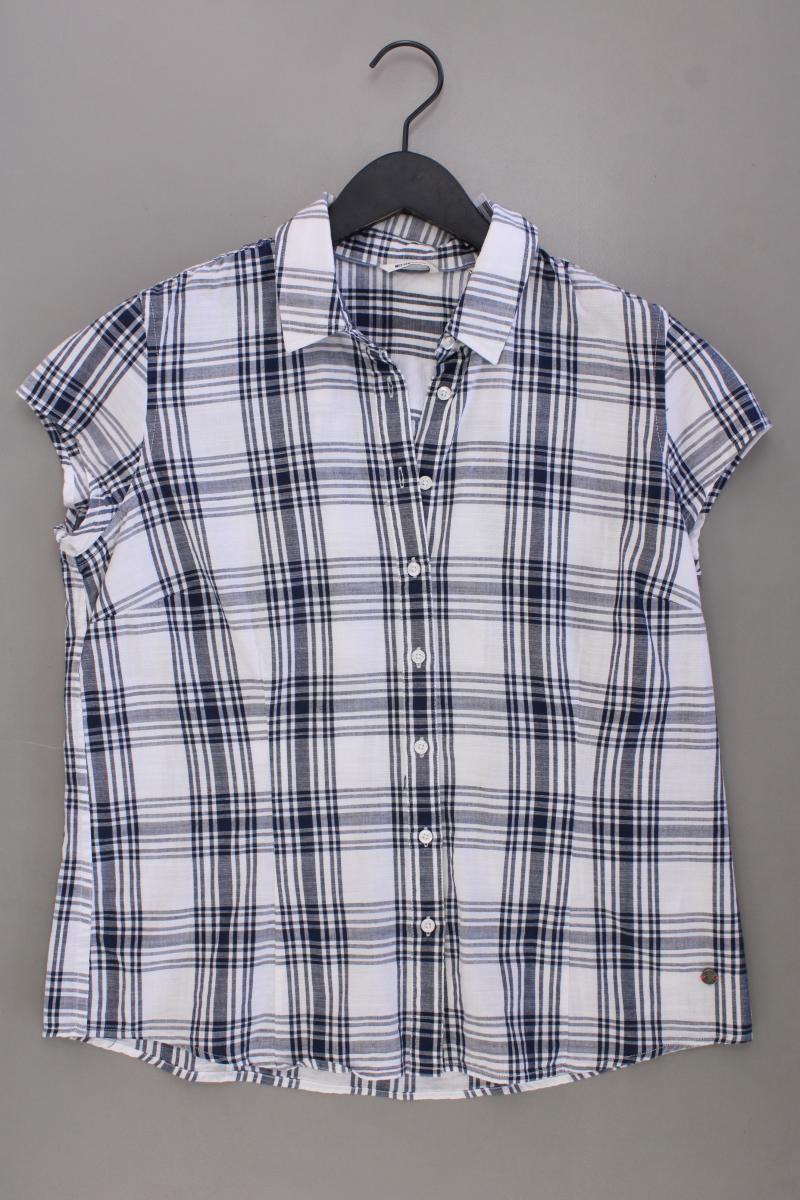 Mustang Karobluse Gr. 40 kariert Kurzarm blau aus Baumwolle