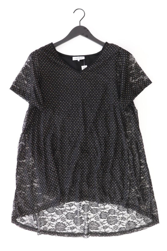 Zhenzi Kurzarmbluse Gr. XL schwarz aus Polyester