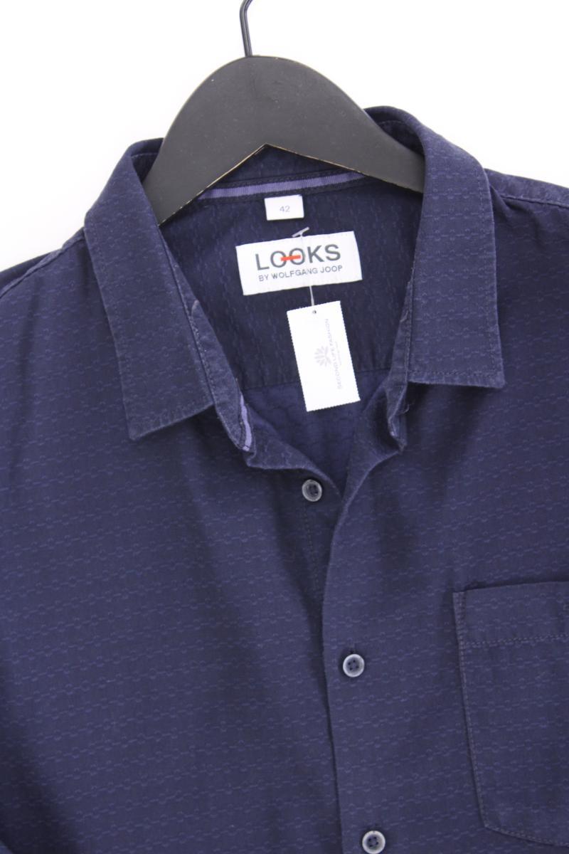 Looks by Wolfgang Joop Langarmhemd für Herren Gr. Hemdgröße 42 blau