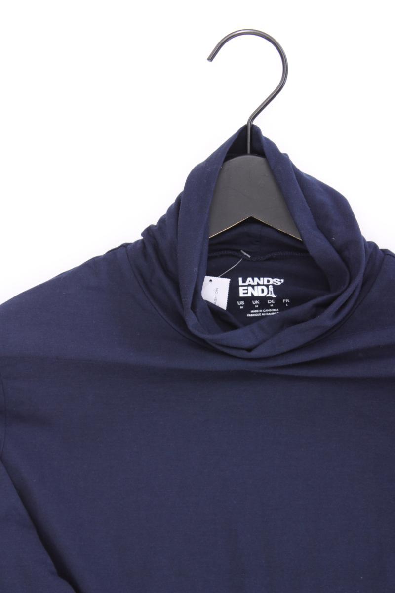 Lands' End Rollkragenshirt für Herren Gr. M Langarm blau aus Baumwolle