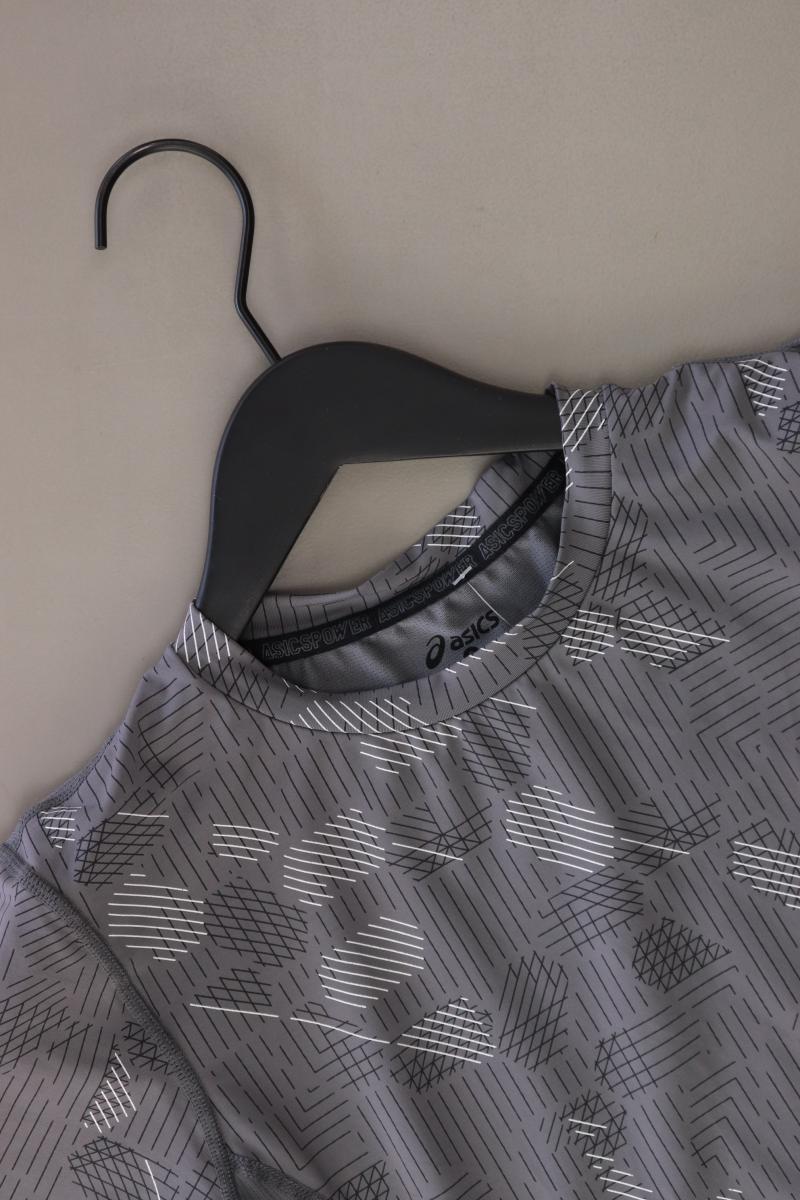 Asics Sportshirt für Herren Gr. S Kurzarm grau aus Polyester