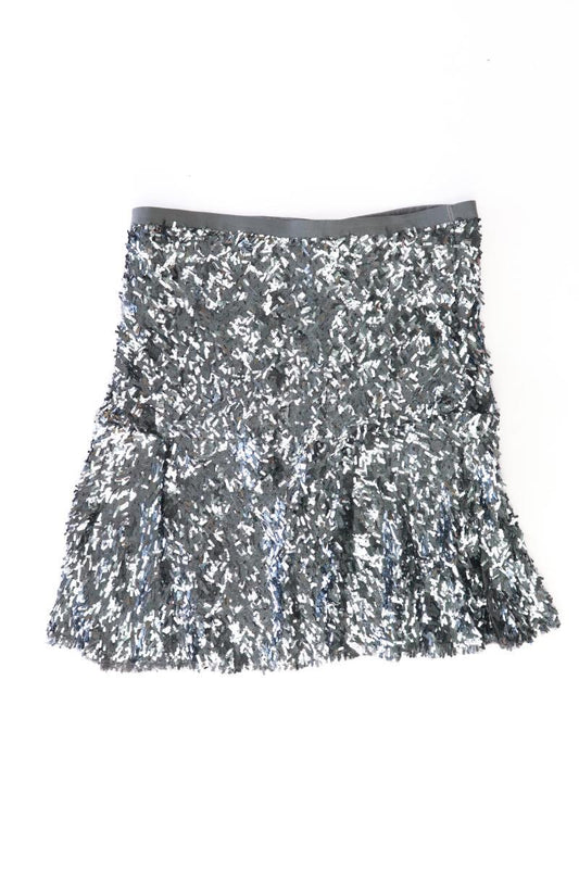 Steffen Schraut Rock Gr. 40 mit Pailletten silber aus Nylon