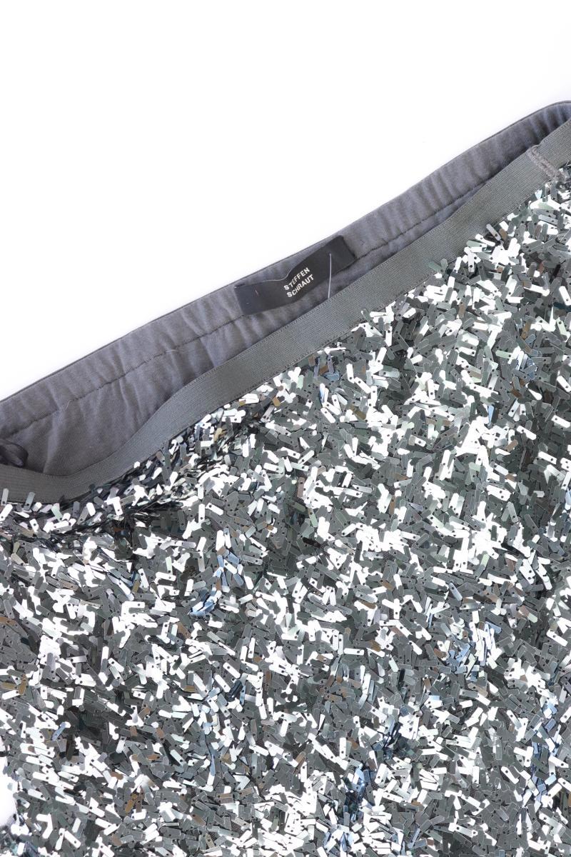 Steffen Schraut Rock Gr. 40 mit Pailletten silber aus Nylon
