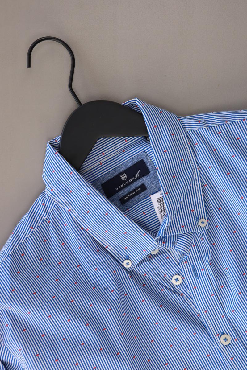 Basefield Langarmhemd für Herren Gr. XXL blau aus Baumwolle