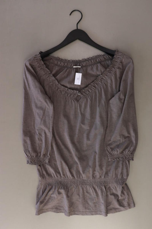 Gina Laura Regular Bluse Gr. M 3/4 Ärmel mit Carmen-Ausschnitt braun