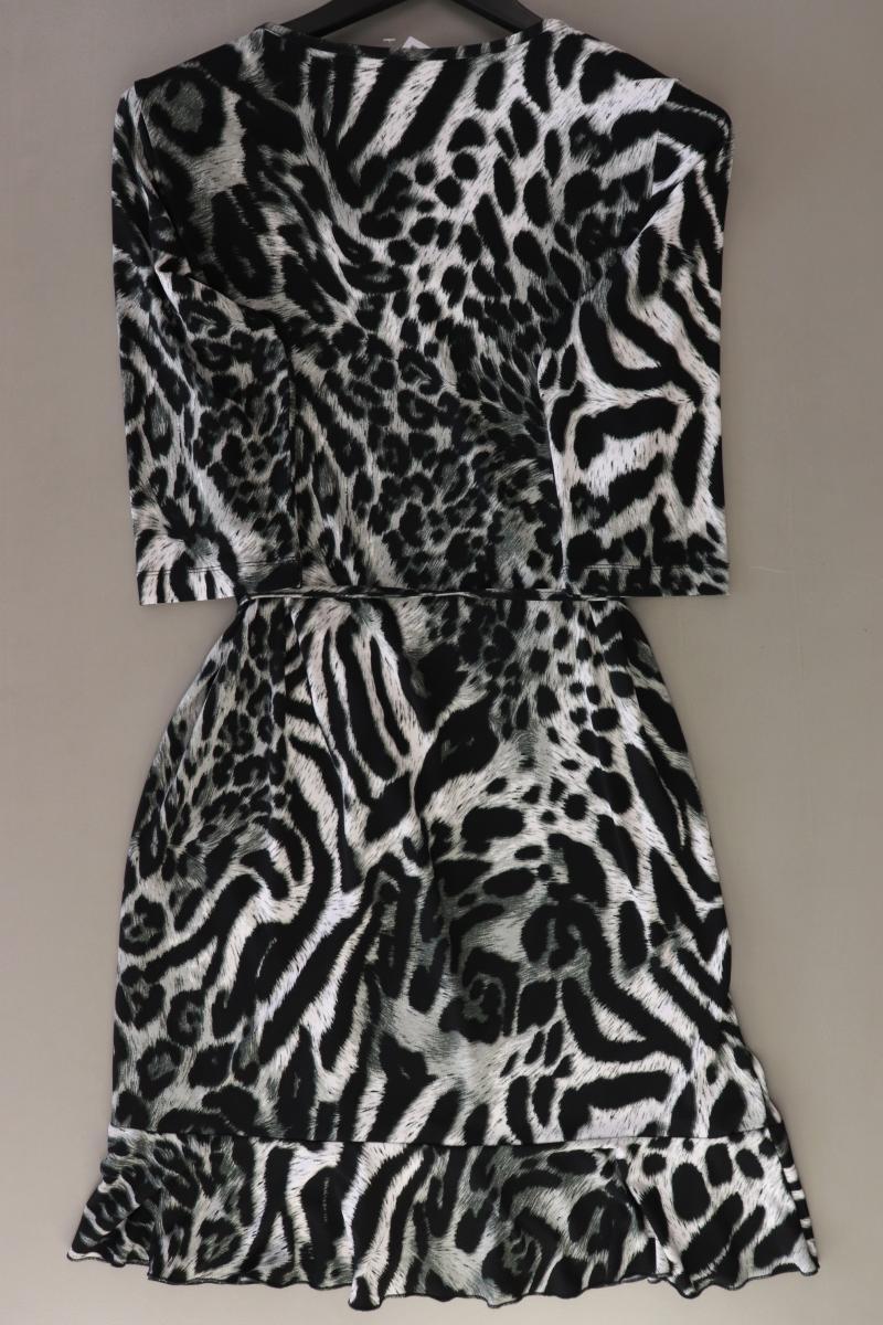 VA Milano Jerseykleid Gr. 42 mit Tierdruck mit Gürtel 3/4 Ärmel grau