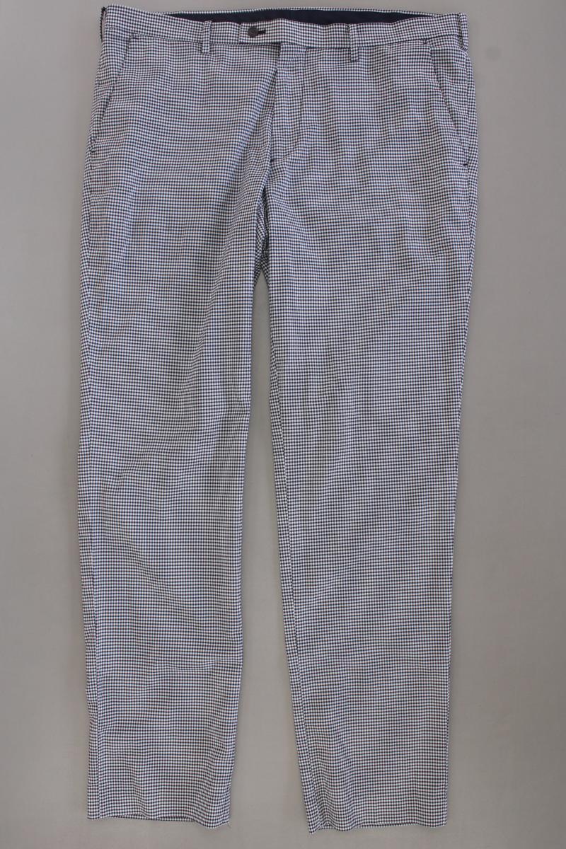 Uniqlo Chinohose für Herren Gr. W38/L34 kariert blau aus Polyester