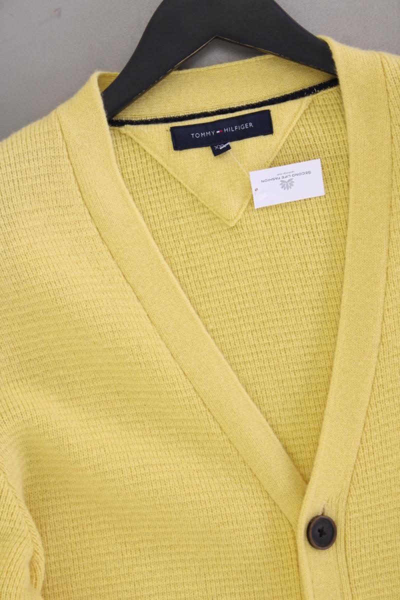 Tommy Hilfiger Strickjacke für Herren Gr. XXL Langarm gelb aus Wolle