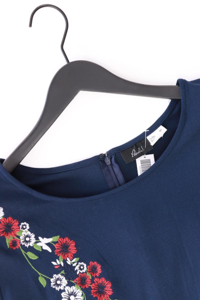 Paola Kurzarmkleid Gr. 48 mit Blumenmuster blau aus Polyester