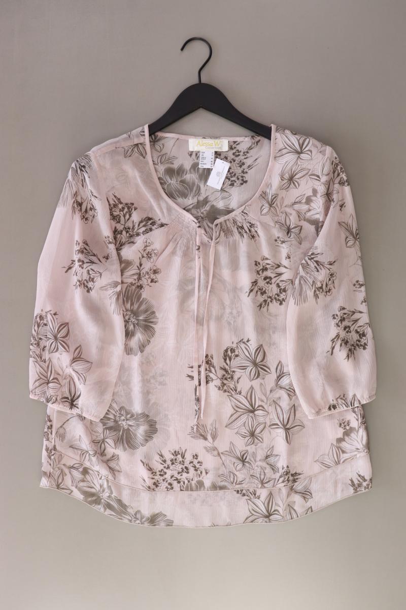 Alessa W. Bluse Gr. 42 mit Blumenmuster 3/4 Ärmel rosa aus Polyester