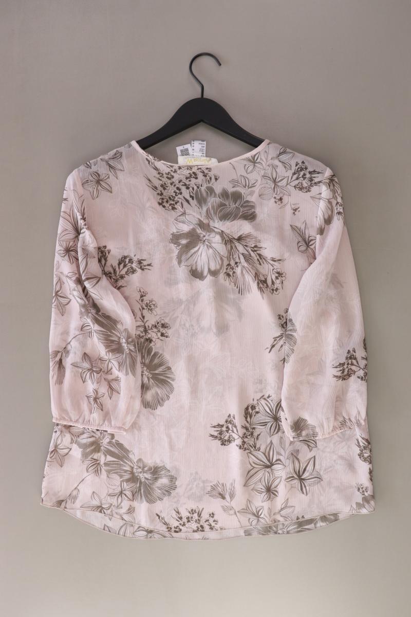 Alessa W. Bluse Gr. 42 mit Blumenmuster 3/4 Ärmel rosa aus Polyester