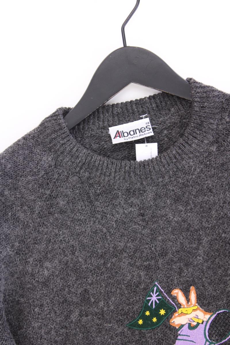 Albanes Vintage Pullover für Herren Gr. 48 grau aus Polyacryl