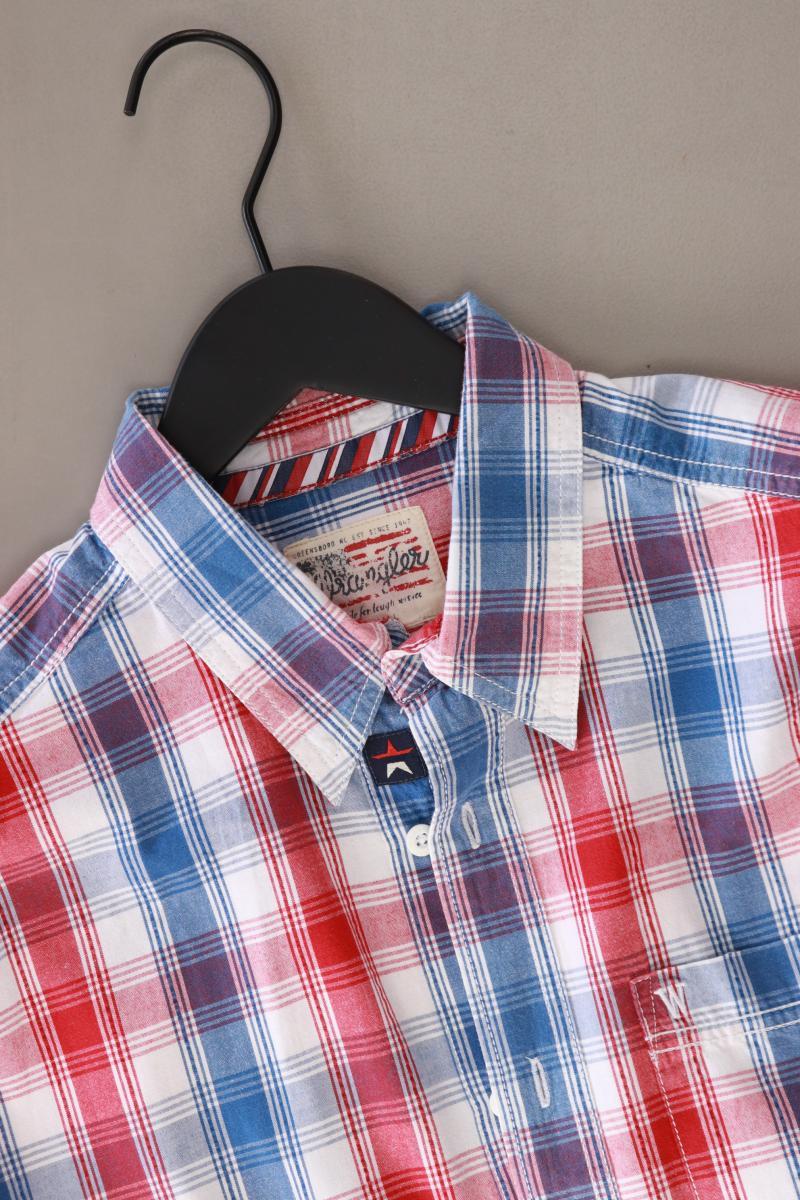 Wrangler Karohemd für Herren Gr. S kariert Kurzarm rot aus Baumwolle