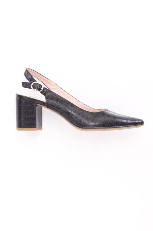 Slingback Pumps Gr. 40 neuwertig schwarz aus Kunstleder