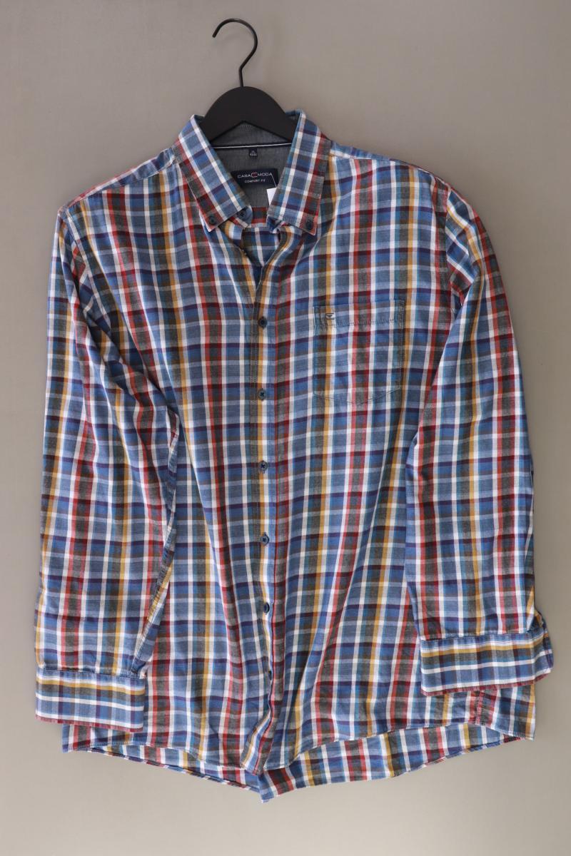 Casa Moda Karohemd für Herren Gr. XL kariert Langarm blau aus Baumwolle