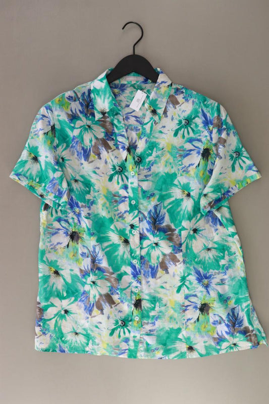 Marco Pecci Kurzarmbluse Gr. 46 mit Blumenmuster blau