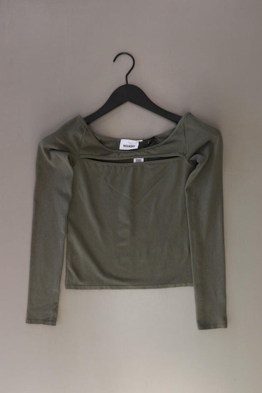 Weekday Cropped Shirt Gr. XS Langarm olivgrün aus Polyamid