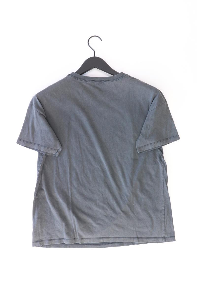 Pull&Bear Printshirt Gr. M Kurzarm grau aus Baumwolle