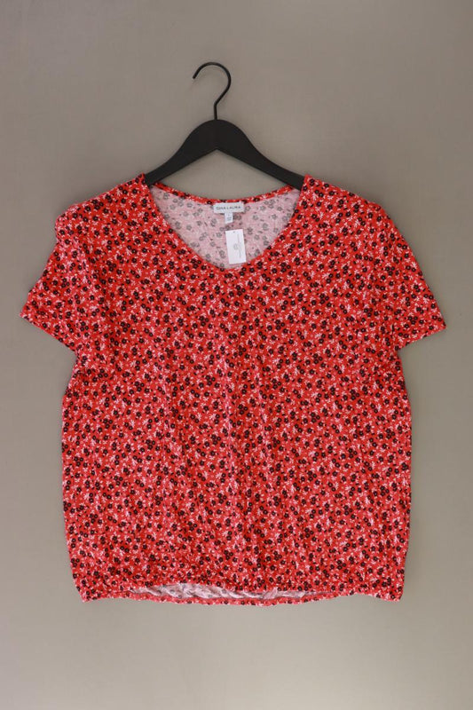 Gina Laura Printshirt Gr. L mit Blumenmuster Kurzarm rot aus Viskose