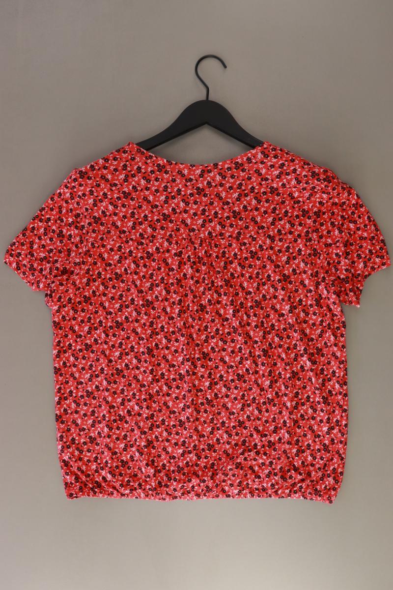 Gina Laura Printshirt Gr. L mit Blumenmuster Kurzarm rot aus Viskose