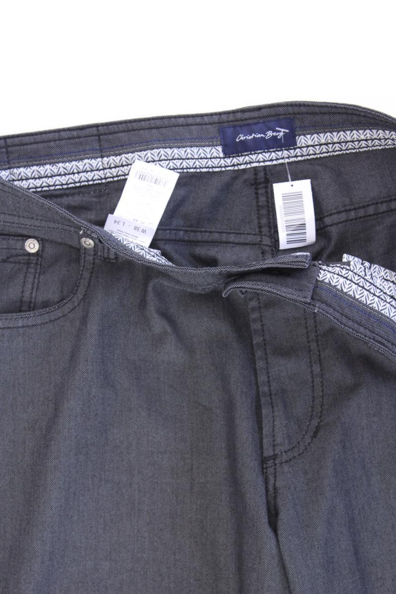 Christian Berg Five-Pocket-Hose für Herren Gr. W38/L34 grau aus Baumwolle