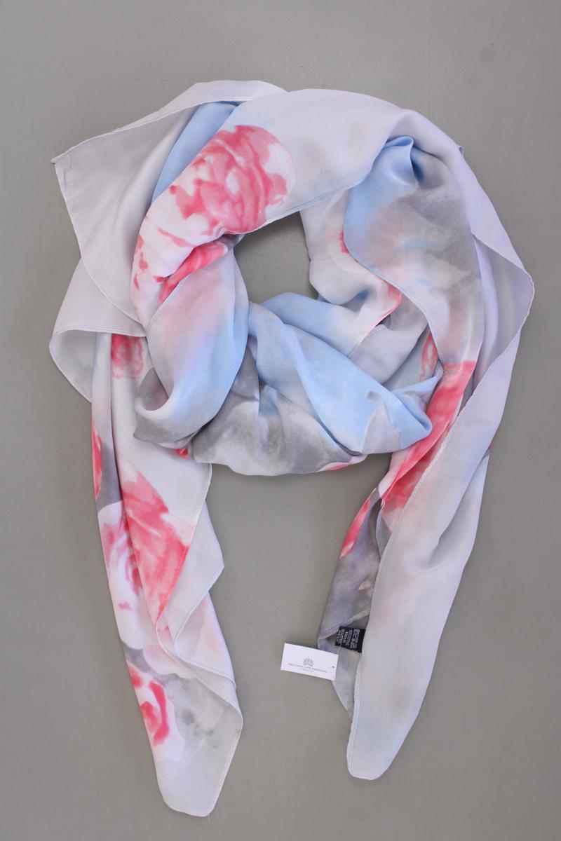 Tuch mit Blumenmuster blau aus Viskose