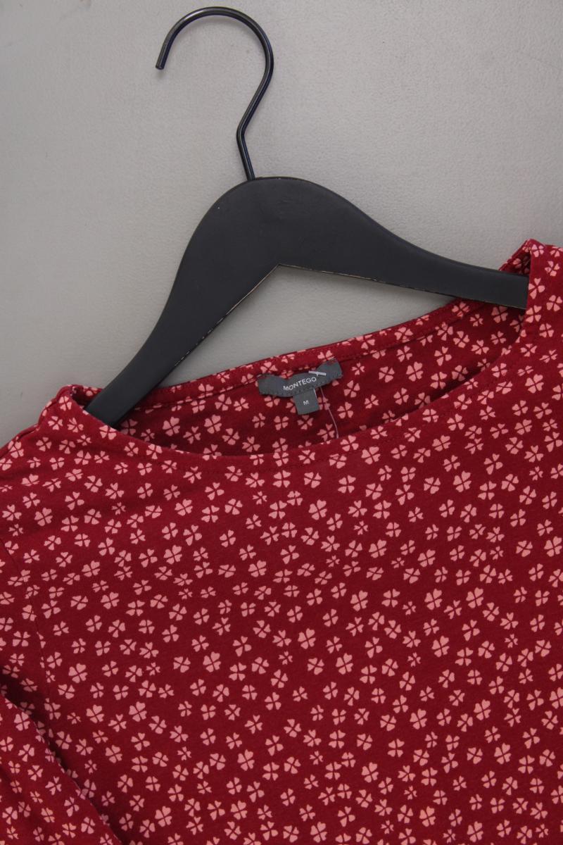Montego Shirt mit Kleeblattmuster Gr. M Langarm rot aus Baumwolle