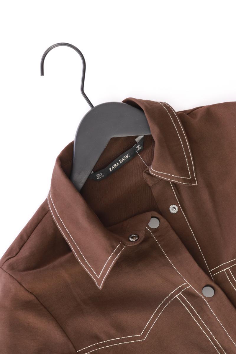 Zara Langarmbluse Gr. S braun aus Viskose