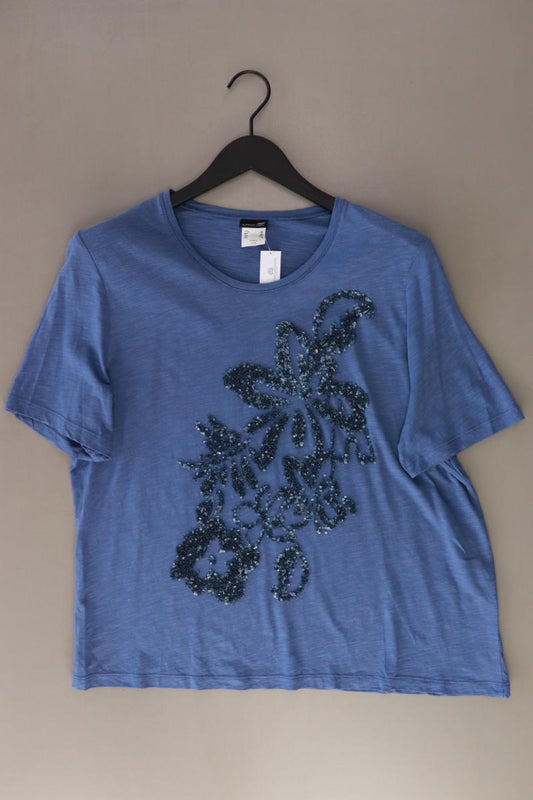BARBARA LEBEK T-Shirt Gr. 46 Kurzarm mit Pailletten blau