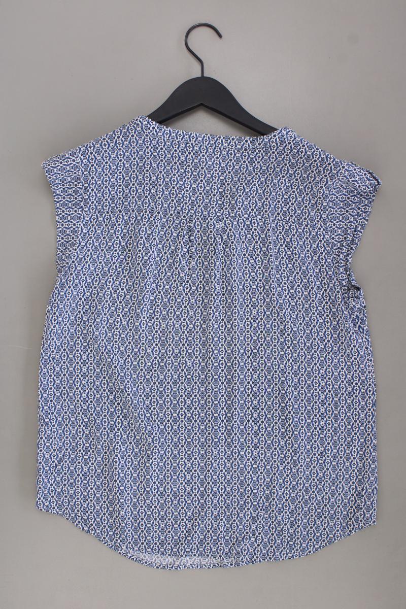 Esprit Kurzarmbluse Gr. 38 geometrisches Muster blau aus Viskose
