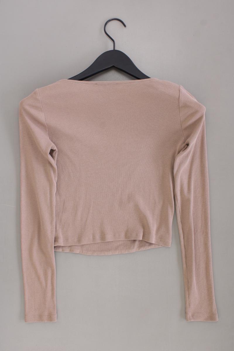 Zara Cropped Shirt Gr. M Langarm braun aus Baumwolle