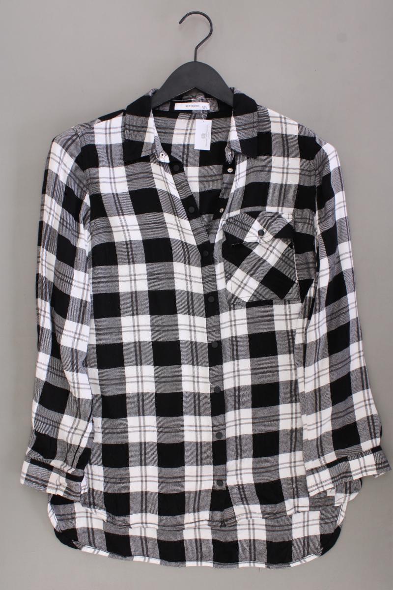 Reserved Karobluse Gr. 34 kariert Langarm schwarz aus Viskose