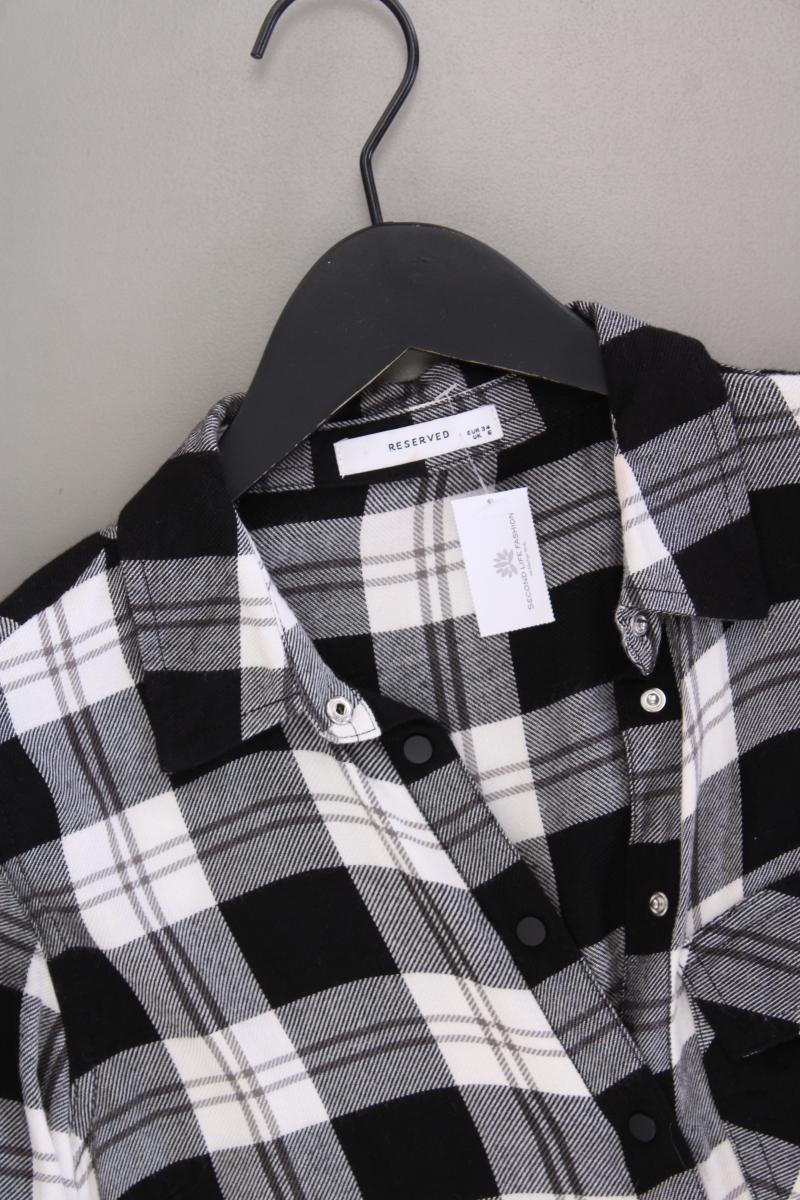 Reserved Karobluse Gr. 34 kariert Langarm schwarz aus Viskose