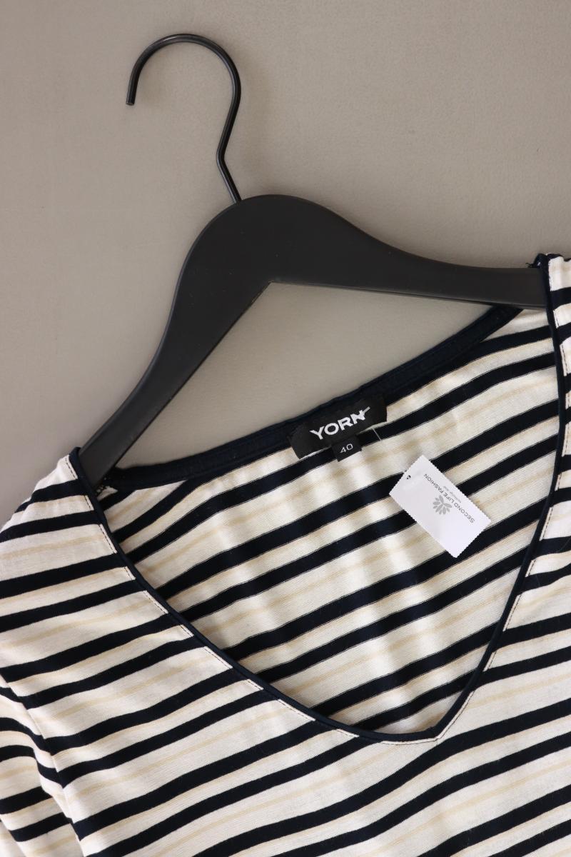 YORN Ringelshirt Gr. 40 gestreift 3/4 Ärmel creme aus Viskose